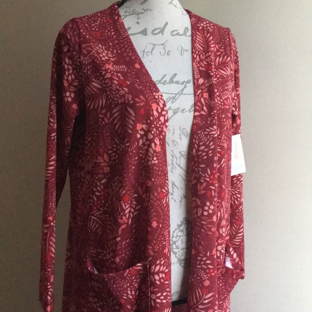 Lularoe Sarah Medium Floral Red Light Material